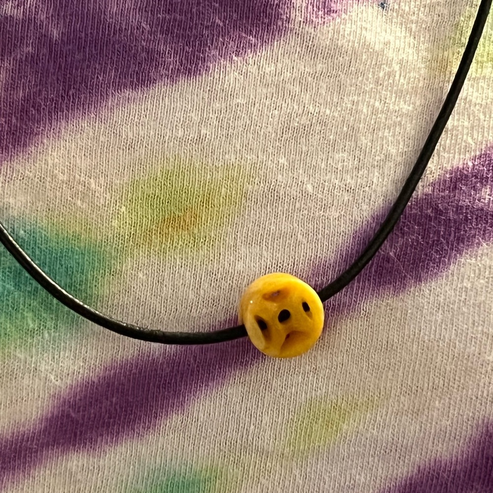 Hand carved bone On Leather Necklace